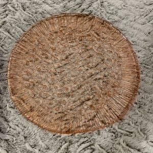 Pink depression glass textured platter charger